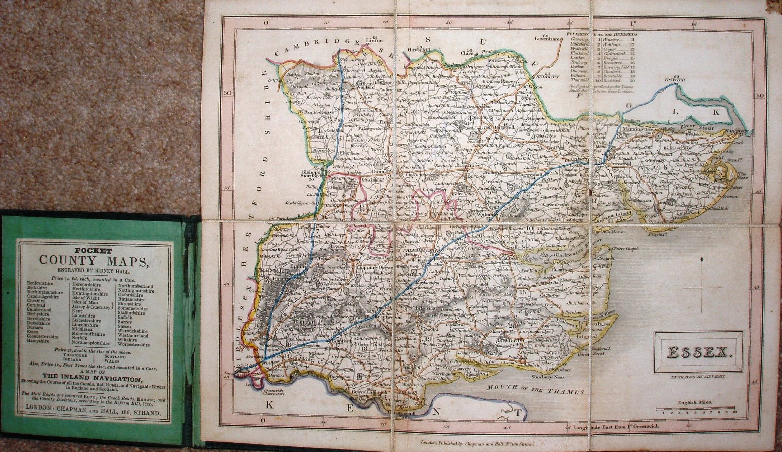 Hall 1833 folding map